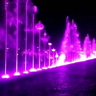 Large lake fountain dancing music water feature