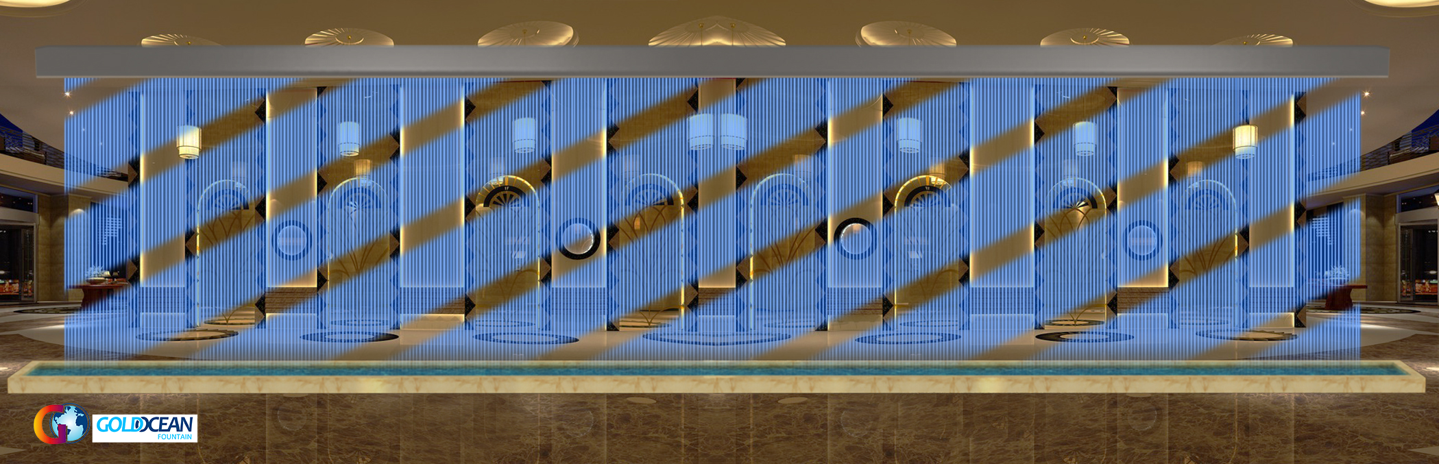 FREE DESIGN Modern Indoor Decorative Digital Water Curtain 