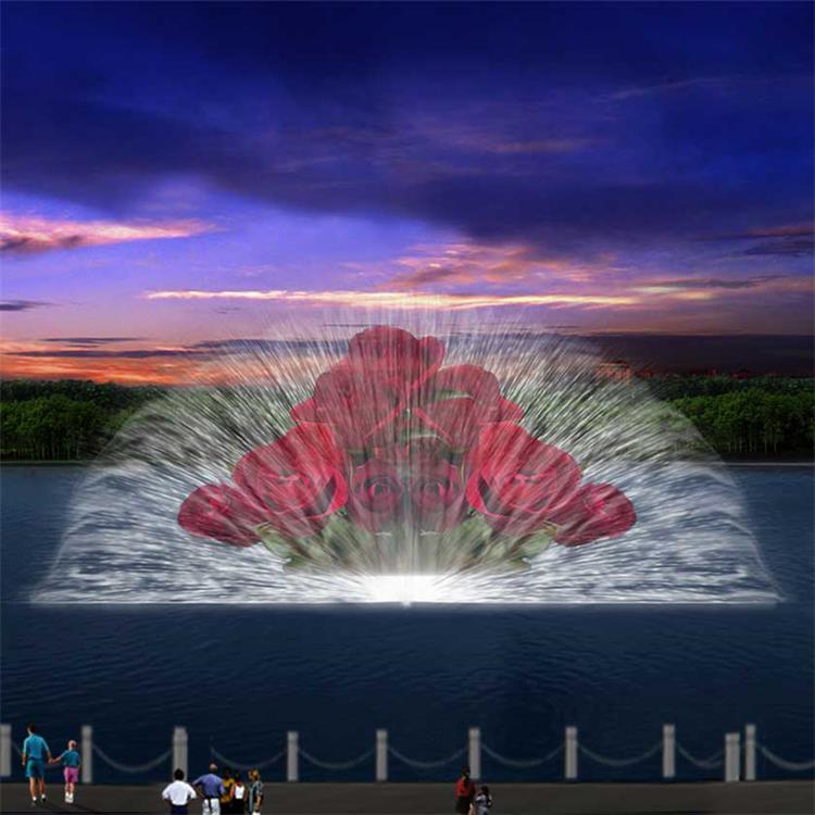 Large Water Screen Movie Projection Fountain