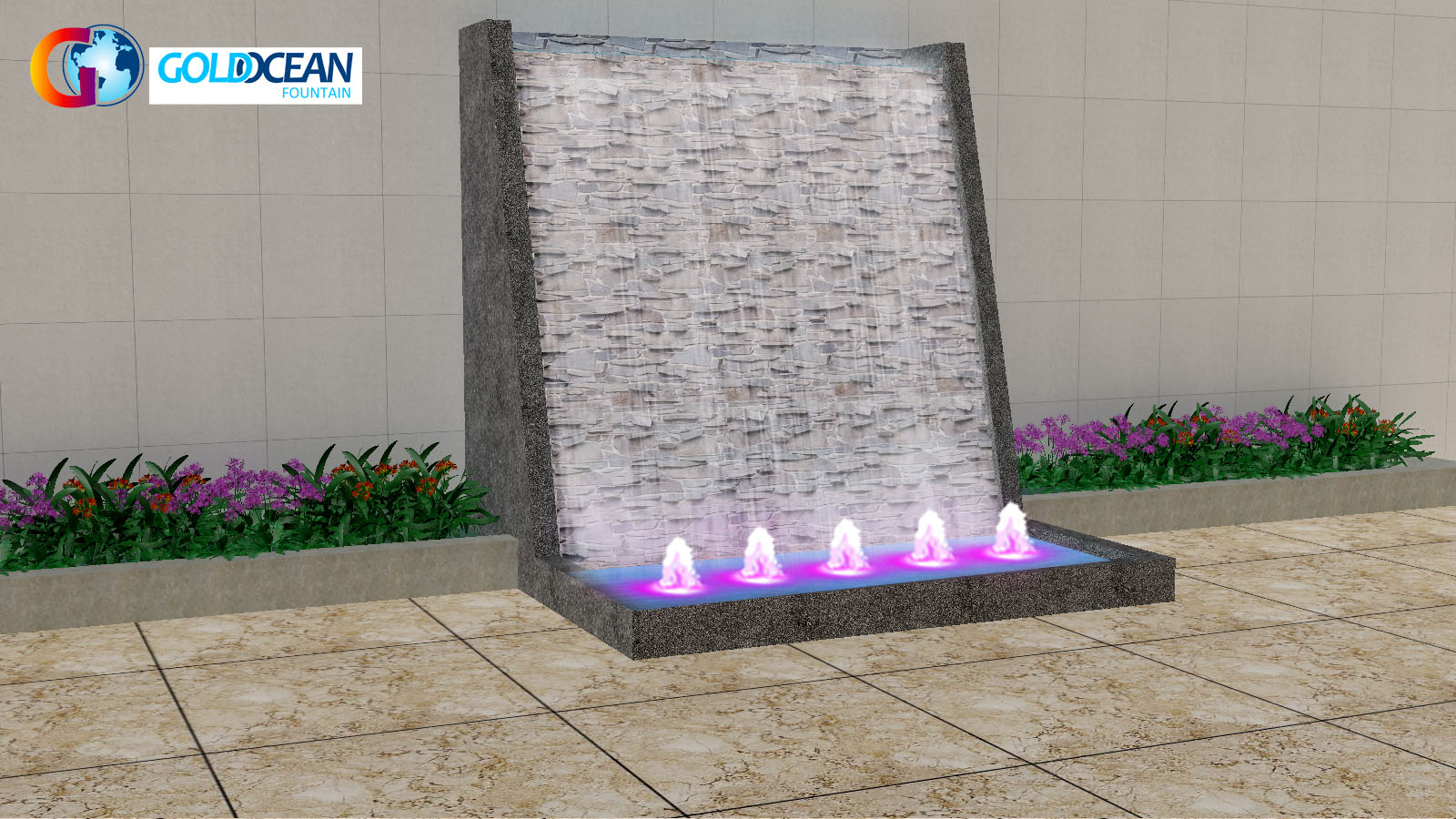 3*3m Static Water Fountain with Waterfall