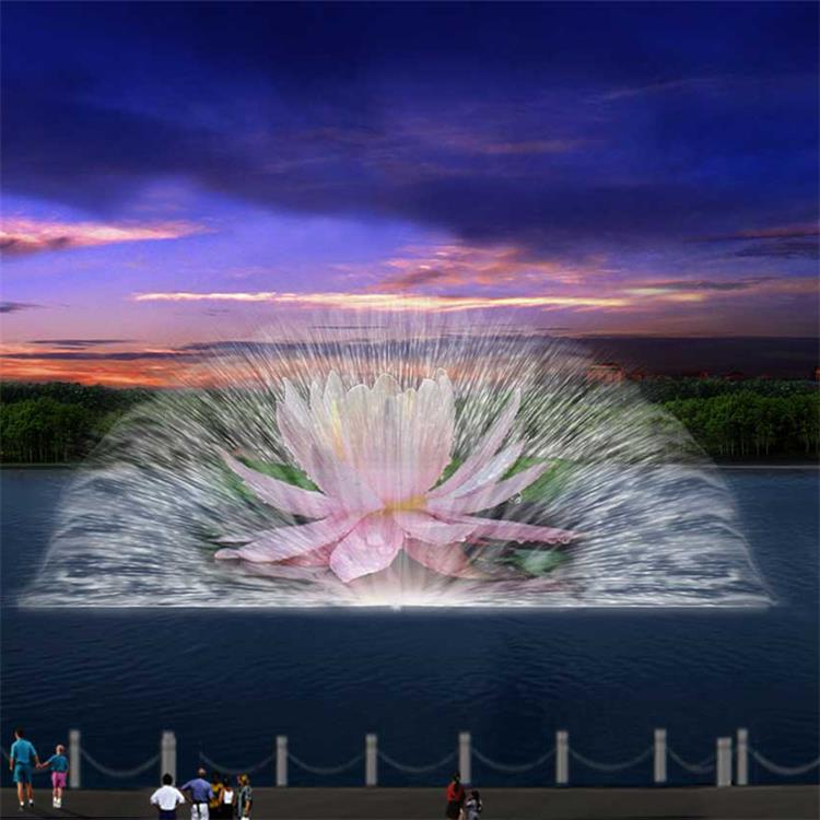  Water Curtain Movie Fountain, Built In Lake