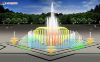 Outdoor Rectangular Shape Dancing Floor Fountain Show