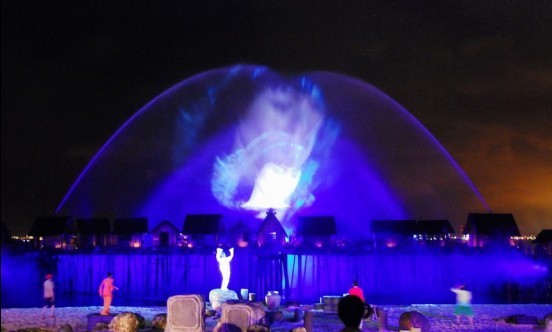 Large Outdoor Water Screen Movie Show
